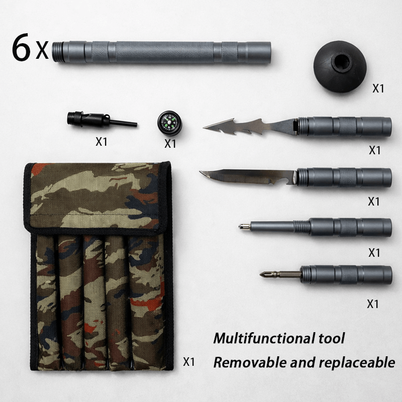 Tactical Trekking Staff — Detachable Survival System