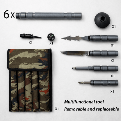 Tactical Trekking Staff — Detachable Survival System